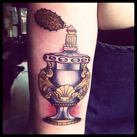 antique perfume bottle tattoo.